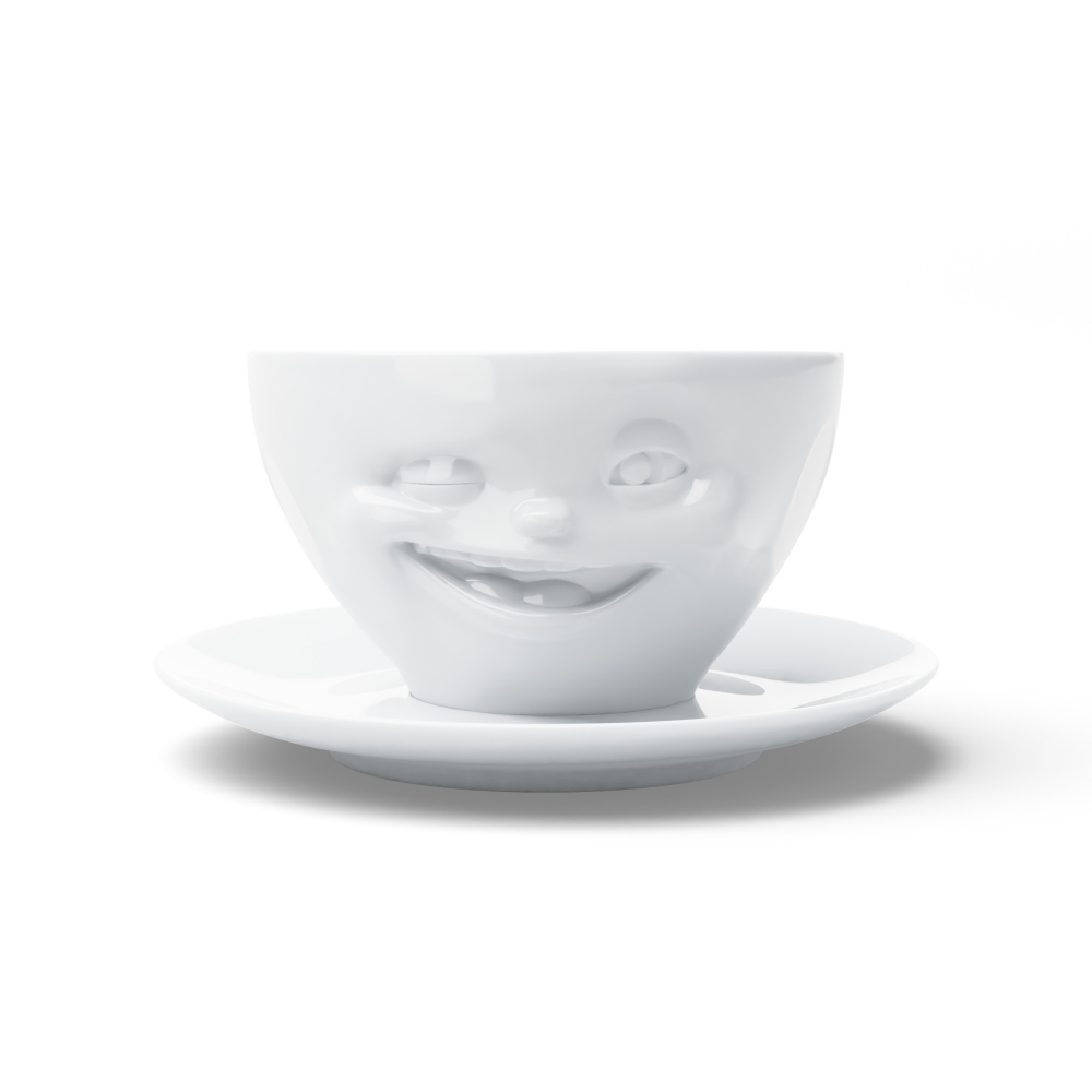 FiftyEight Tasse zwinkernd weiss
